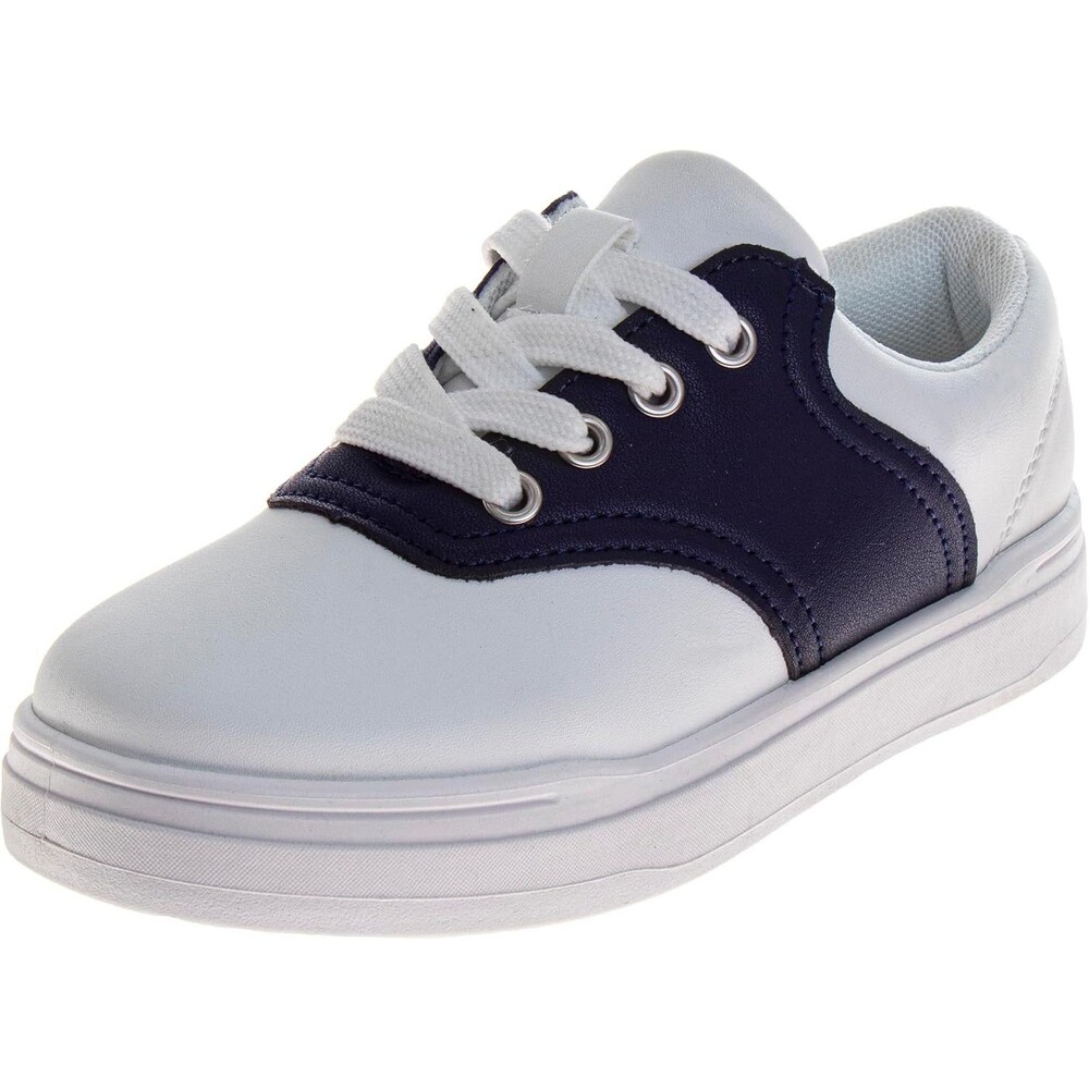 French Toast Kids Dress Oxford School Uniform Shoe White Navy Size 3